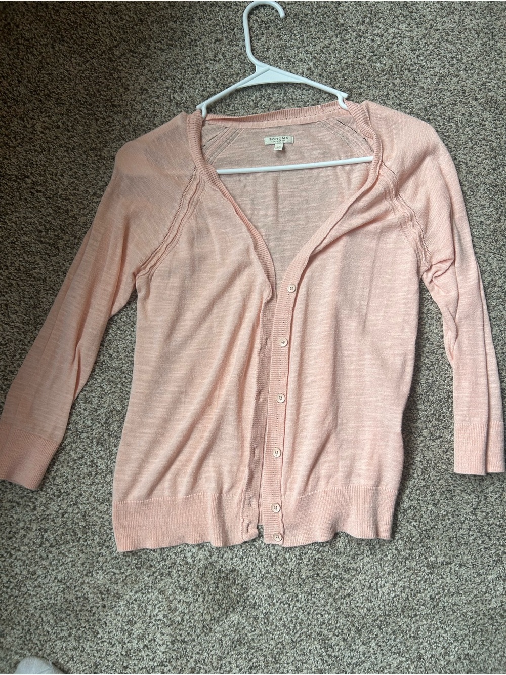Light Pink Women’s Button-Front Cardigan Sweater